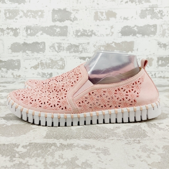 Ilse Jacobsen Shoes - New Ilse Jacobsen Tulips ADOBE ROSE Leather Cut Out Flat Sneakers W436
